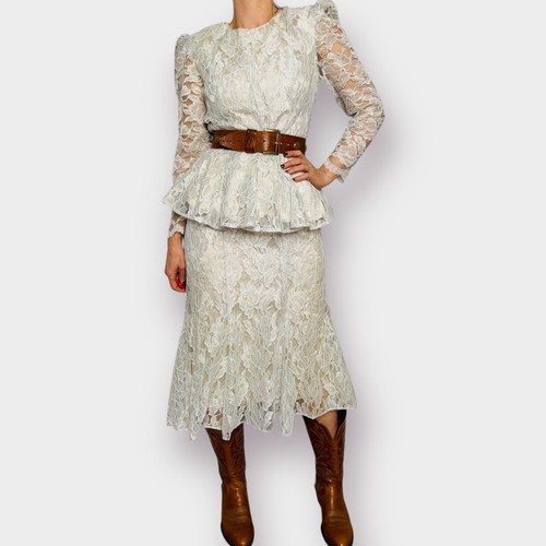Set gonna in pizzo Patrasso vintage anni 80 - Foto 3 di 10