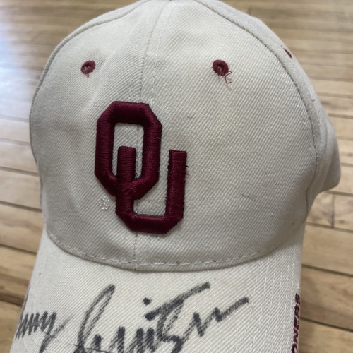Oklahoma Sooners OU Adjustable Hat College Football Big 12 Sports White Maroon - Picture 12 of 24
