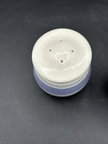 Pfaltzgraff Rio Salz & Pfefferstreuer Set blau grau gestreift Steinzeug 3" - Bild 3 von 9