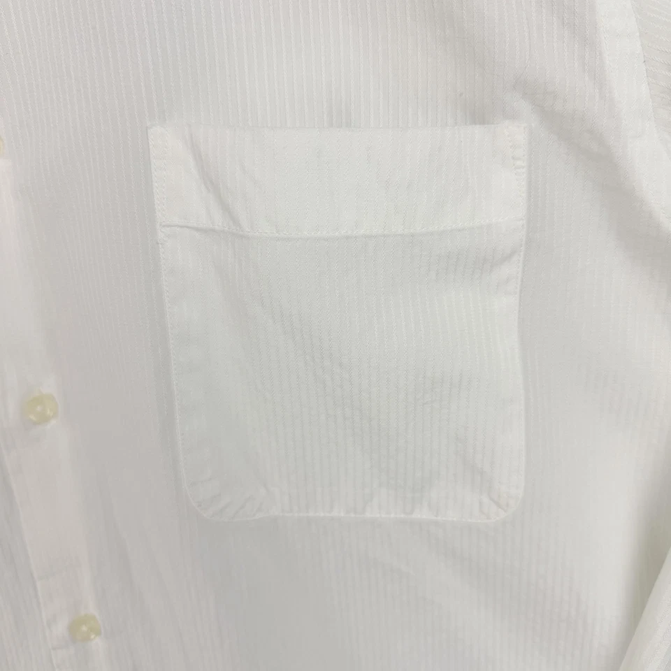 Camisa Mantoni Para Hombre 16 32/33 Blanco Vestido Manga Larga Algodón Súper Suave Texturizado Foto 4 de 4
