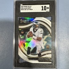 2020 Panini Select Field Level Jalen Hurts #350 White Prizm Die-Cut (RC) SGC 10