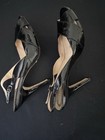 COLE HAAN  Patent Leather Black Open Toe Slingback Heel Pumps - Size 9 1/2B — photo 5