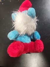Vintage 1981 Papa Smurf Peyo Wallace Berrie CO. Plush 8 Seated Stuffed Toy