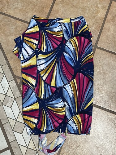 vintage Uptown U.S.A colorful abstract print wrap skirt #sophisticated - Picture 5 of 8