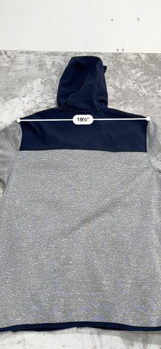 Reebok Jacke Hoodie Herren Größe Large grau blau zweifarbig durchgehender Reißverschluss mit Taschen gebraucht, in einwandfreiem Zustand - Bild 7 von 8
