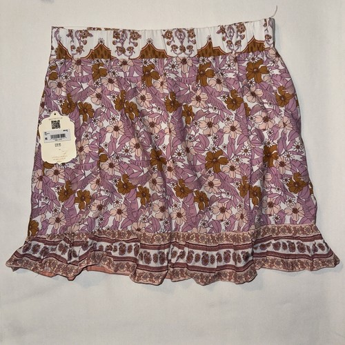 Altar'd State Pink Floral Ruffled Skirt Size M NWT Multiple Prints Lined Rayon - Picture 2 of 12