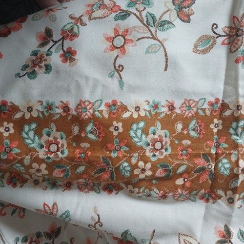 6 Yards Vintage 48 Zoll französischer Landhaus-Chic 100 % Baumwollstoff grün hellbraun orange Polster - Bild 13 von 23