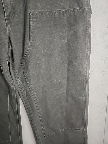 Pantalones Carhartt De Colección B136 MOS Para Hombres 44X34 Doble Rodilla Carpintero Trabajo Musgo - Imagen 3 de 14