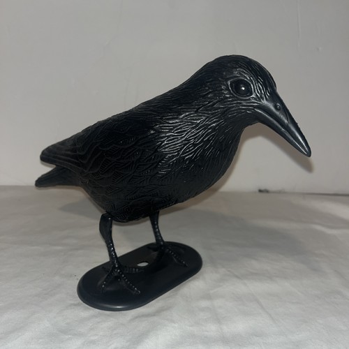 Plastic Fake Black Crow Bird Decoy Halloween Prop Garden Yard - Picture 1 of 4