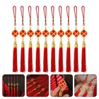  10 Pcs Spring Festival Decorations New Year Lantern Mini Red Tassel