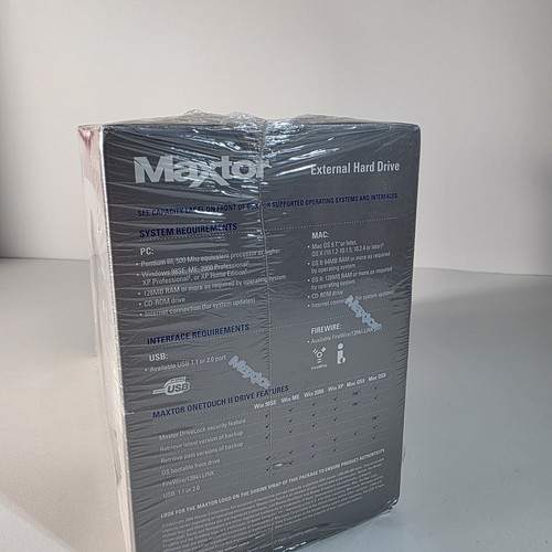 MAXTOR ONETOUCH II External Hard Drive 100 GB 7200 RPM New Factory Sealed! 2B - Picture 4 of 7