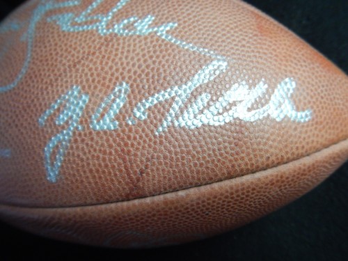 Vintage signed football Ken Stabler Tittle Napolean McCallum Cliff Stout D White - Picture 12 of 16