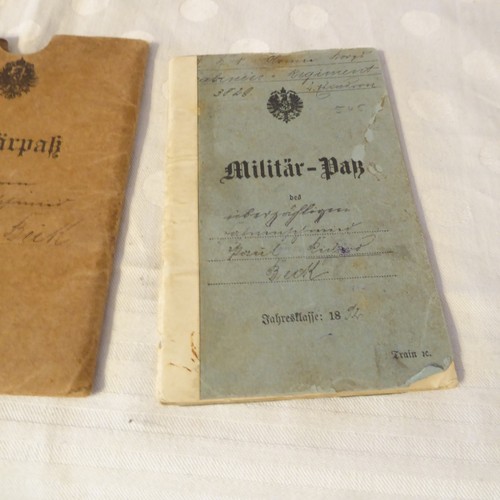 Militärpass + Hülle mit etlichen Einträgen   - 1.WK WW1 (NE151) - Bild 3 von 12