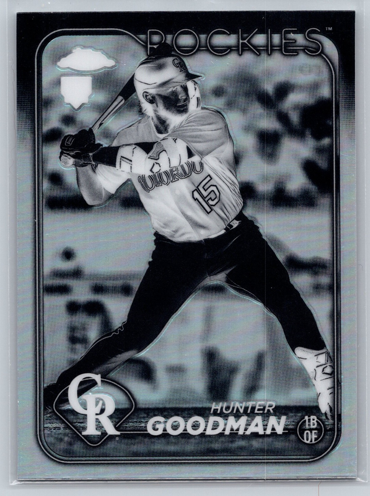 2024 Topps Chrome - Hunter Goodman #99 Negative Refractor RC - Rockies