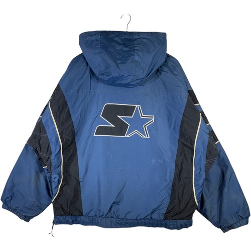Men's Vintage Starter Brand Logo Blue Anorak Jacket XXL - Picture 5 of 7