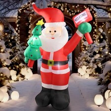 6 FT Christmas Inflatable Santa Claus Outdoor Decorations with Built-In LEDs,...