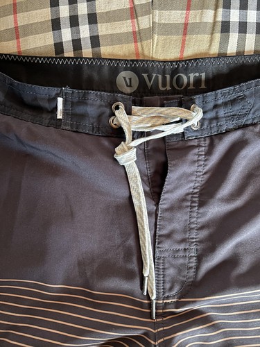 Vuori Cruise Boardshorts Herren 32x8 grau Tarnmuster Streifen Performance Badehose V314 - Bild 5 von 12