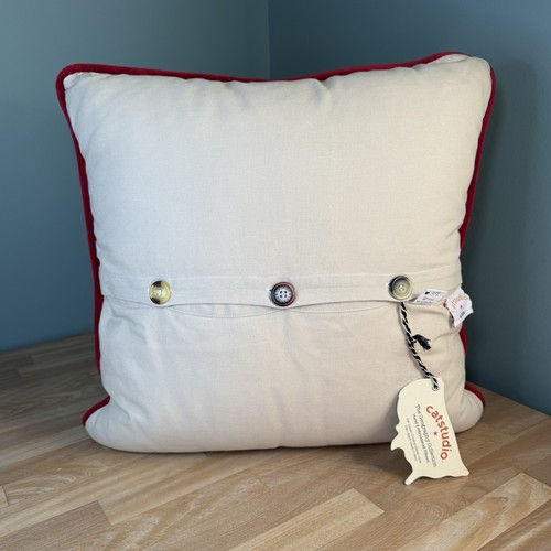 NEW CATSTUDIO Christmas North Pole Hand Embroidered Accent Pillow 20” MSRP $225! - Picture 17 of 24