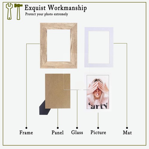 Scholartree Breite Zierleiste 8x10 Bilderrahmen Display Bild 5x7 mit Passepartout, HD... - Bild 5 von 7