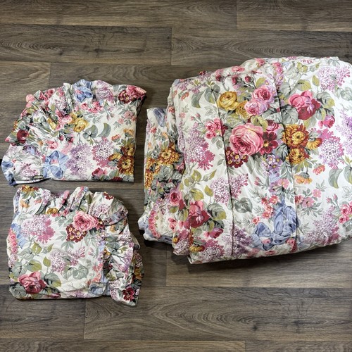 RALPH LAUREN Allison Floral Cottage Roses Comforter Size King Pillow Shams