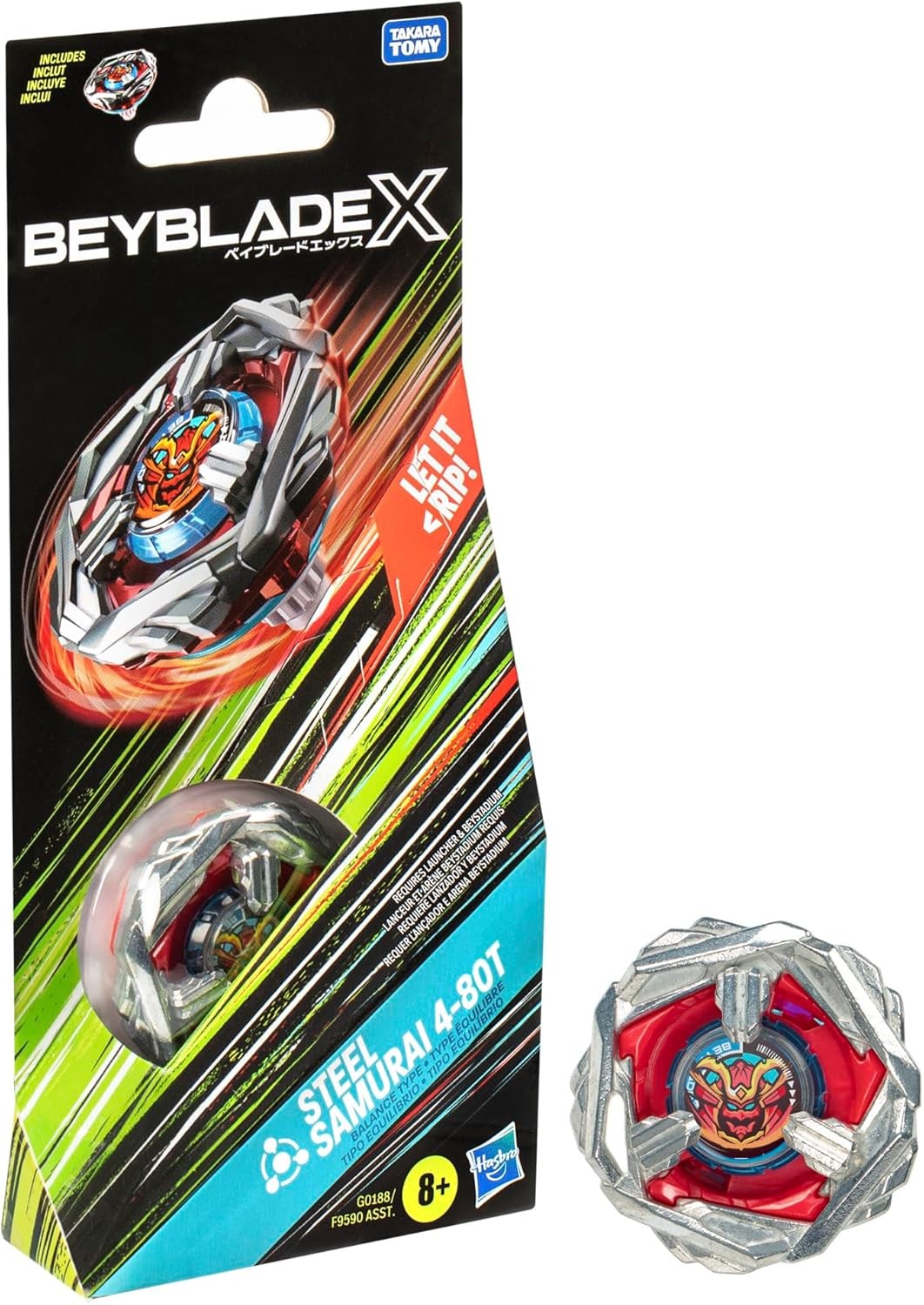 Набор бустеров Beyblade X Steel Samurai 4-80T с балансиром