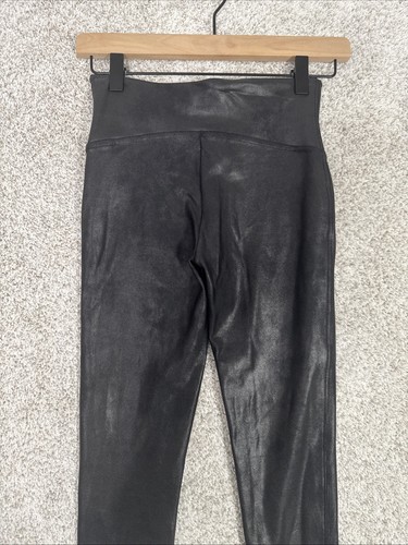 Spanx Women's Size Small Faux Black Leather Leggings Pants Stretch Causal - Picture 9 of 12