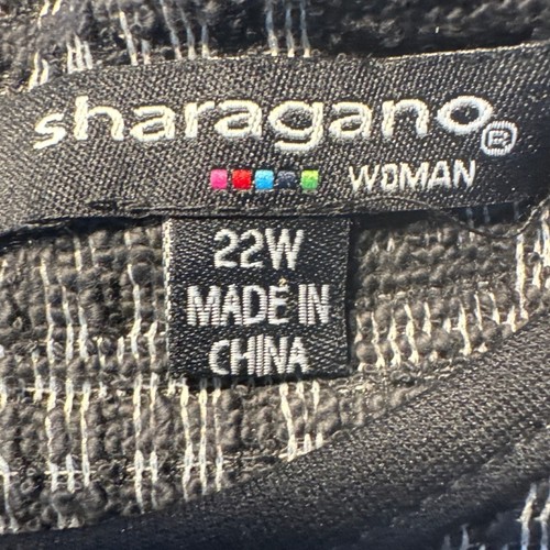 Sharagano Woman 22W Black Gray Plaid Dress A-Line Career Casual Zip Pockets - Picture 3 of 13