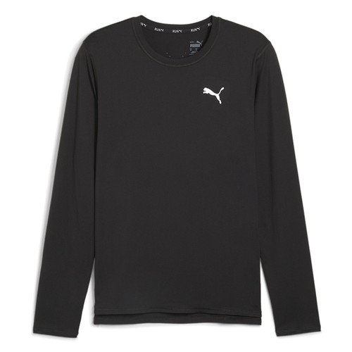 PUMA Run Cloudspun Crew Neck Long Sleeve Athletic T-Shirt Mens Black Casual Tops - Picture 3 of 4