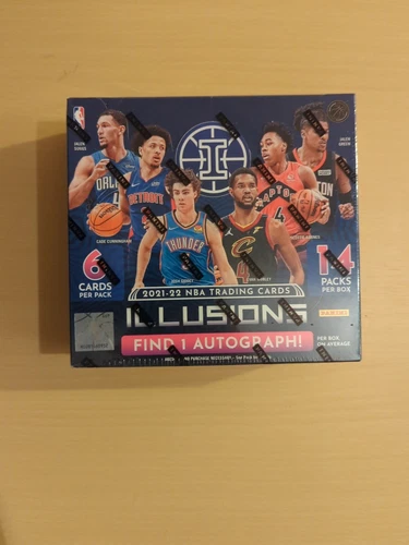 2021/22 Panini NBA Illusions Hobby Box - Factory Sealed - 14  Packs 1 Auto