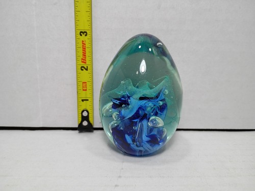 Signed Roger Vines Art Glass Paperweight MSH ASH Egg Shape Engraved & Dated 1991 - Picture 13 of 14
