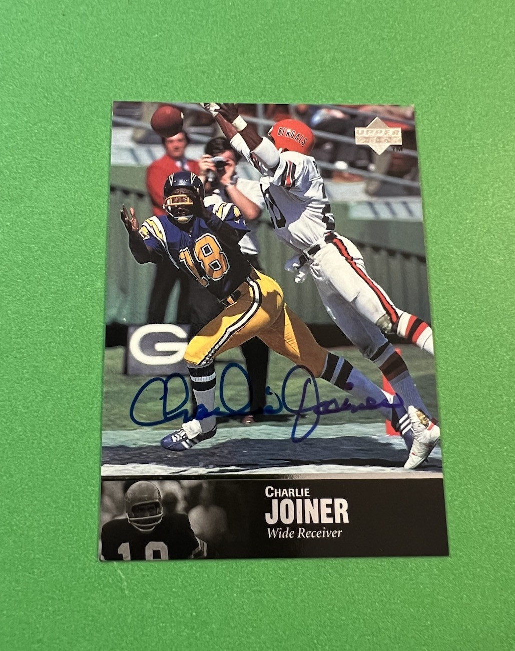 CHARLIE JOINER -AUTOGRAPH - 1997 UD LEGENDS FOOTBALL - AL-41 -SAN DIEGO CHARGERS