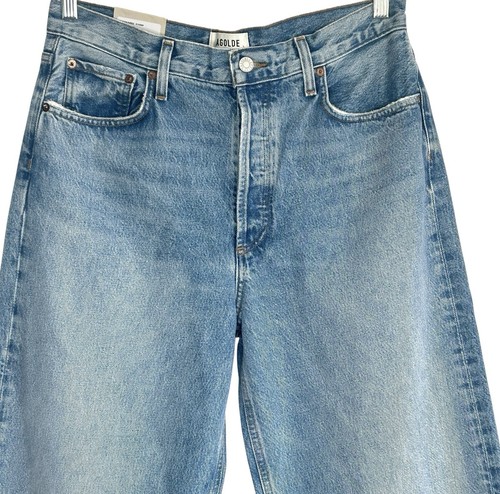 AGolde Low Slung Puddle Wide Leg Jeans Womens 28 High Rise Grunge Designer NWT - Picture 4 of 11
