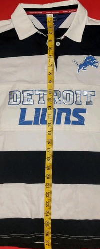 NFL MENS Tommy Hilfiger Rugby Top DETROIT LIONS LONG SLEEVE Shirt M Medium - Picture 7 of 10