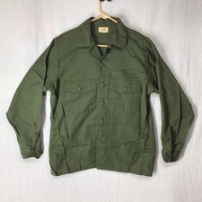 Military Button Up Utility Shirt Men  s L Olive Green 1981 Street wear OG-507