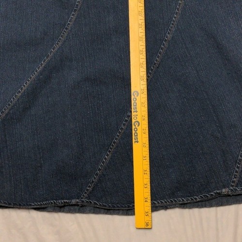Falda Midi Jean Boho Faded Glory Vintage Y2K Denim Festival Modesta Talla 14 - Imagen 4 de 5
