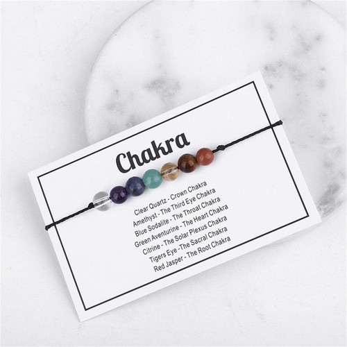 Chakra Healing Crystal Bracelet Natural Gemstones Yoga Reiki Chakras Stone Beade - Bild 2 von 2