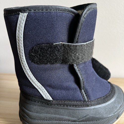 L.L. Bean Northwoods Snow Winter Boots Boy Toddler 7 Blue Insulated Felt Lined - Picture 13 of 24