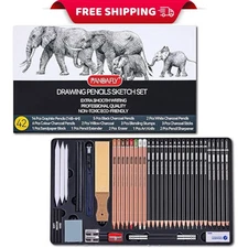 Drawing Sketching Pencil Set, 42 Pack Pro Art Pencil Kit with Graphite Pencil