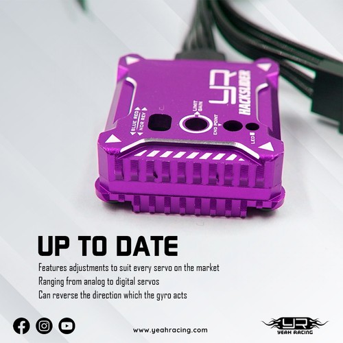 Yeah Racing Hackslider Drift Performance Tuned Gyro For RC Drift Car, Blue  - Picture 8 of 9