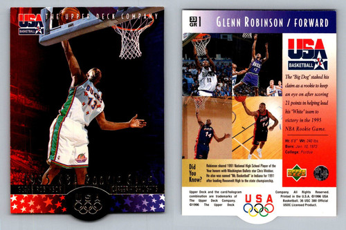Glenn Robinson Forward USA Basketball Upper Deck 1995 Rookie Card - Picture 1 of 12
