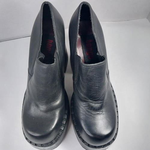 Vintage Bongo 8 M Chunky Plateau Absatz Schwarz Leder Preppy Y2K 90er Schuhe - Bild 16 von 17