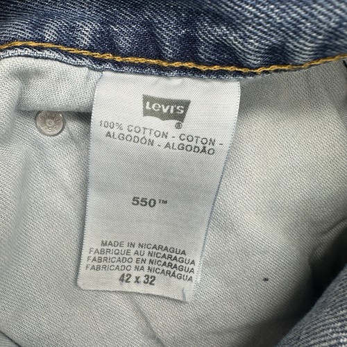 Levis 550 Jeans Men’s 40x26 Medium Wash High Relaxed Fit HEMMED Altered Length - Picture 19 of 20