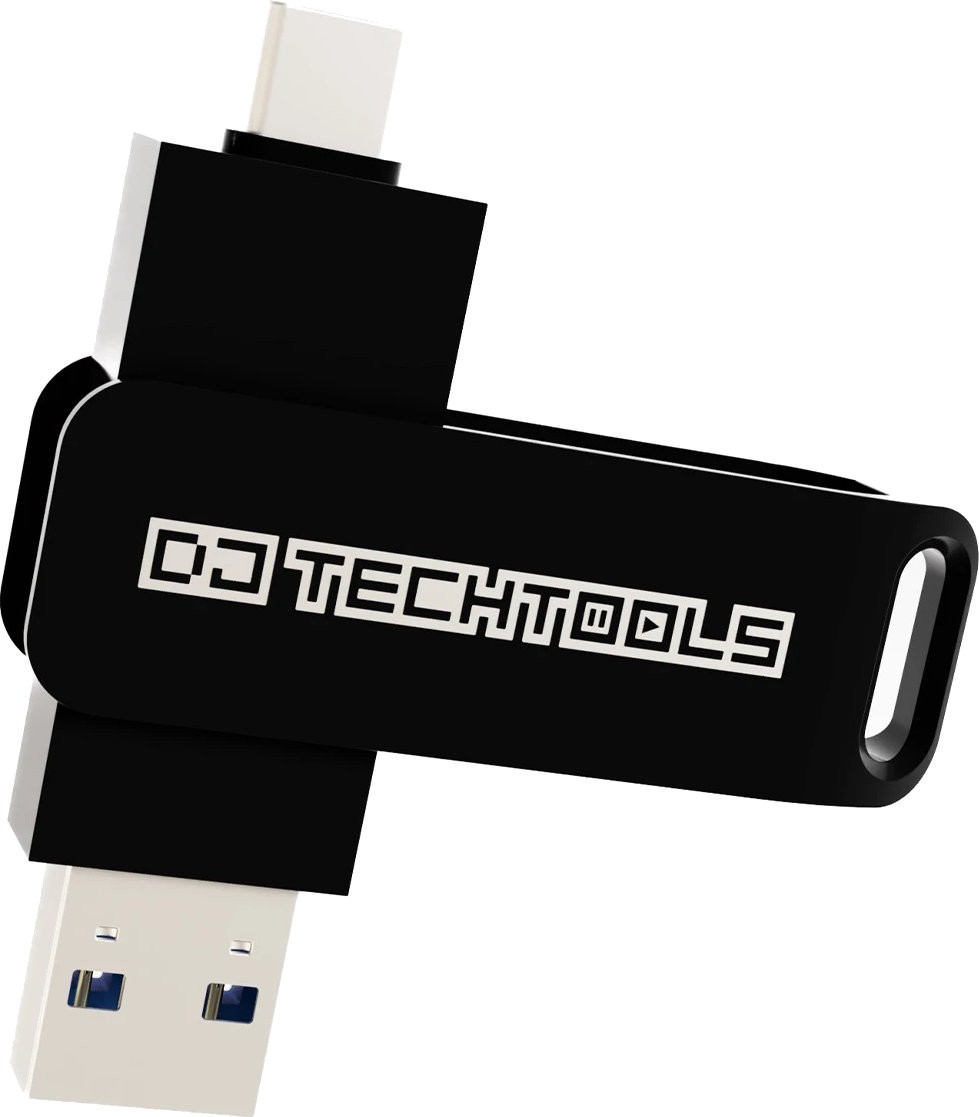 DJ Techtools Chroma Drive USB 256 ГБ Черный Высокоскоростной DJ USB-A USB-C 3.2 FAT32