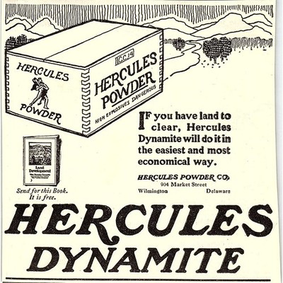 Hercules Dynamite Hercules Power Co Wilmington DE 1924 Ad AG3-H2