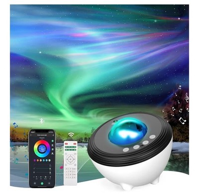 360 Lichter 18 Farben Star Galaxy Projektor mit Smart APP IR-Fernbedienung, 8 weiße Rauschen