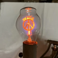 Vintage Aerolux Style Peace Sign Light Bulb