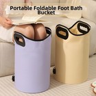 47cm Deep Foldable Portable Foot Bath Tub with Bottom Drain Valve and Handle