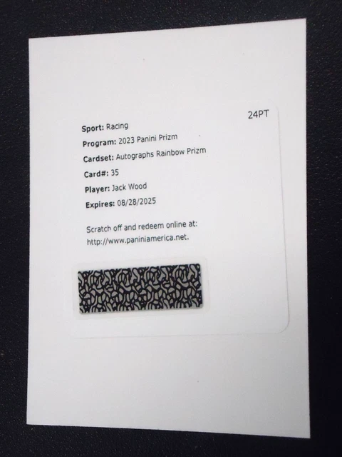 Jack Wood 2023 Panini Prizm Racing Nascar Rainbow Prizm Auto Redemption