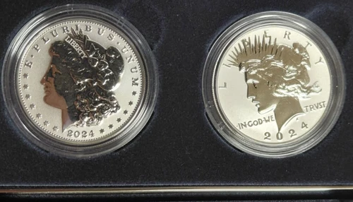 2024 MORGAN & PEACE REVERSE PROOFS TWO COIN SET in OGP