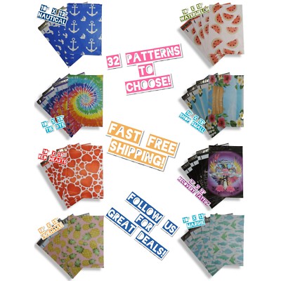 10x13 Designer Poly Mailers - Shipping Envelopes - Various Designs
